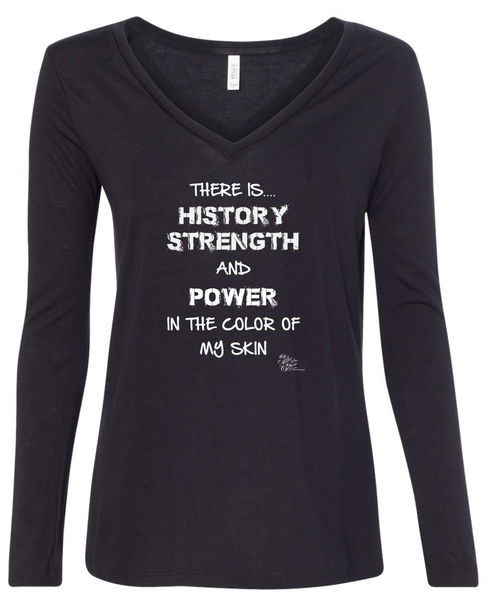 History, Strength and Power Long Sleeve V-neck